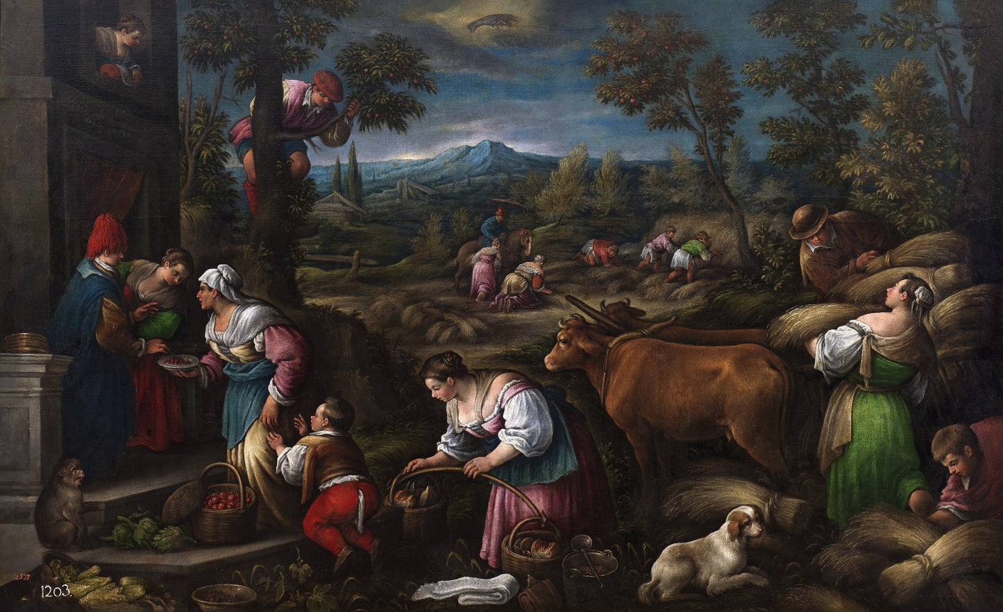 Series of the Months 06, June (Cancer), vintage artwork by Francesco Bassano the Younger, A3 (16x12") Poster Print