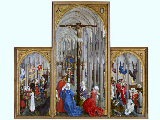 Seven Sacraments Altarpiece, vintage artwork by Rogier van der Weyden, A3 (16x12") Poster Print