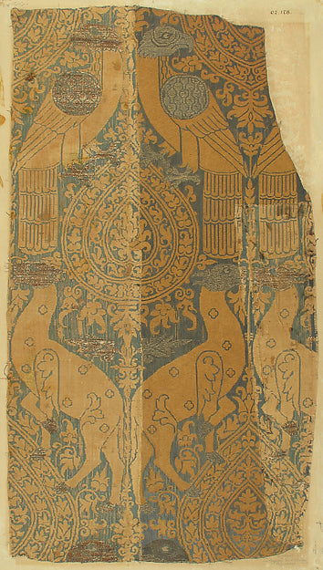 :Textile with Animals and Birds c1250–1300-16x12"(A3) Poster