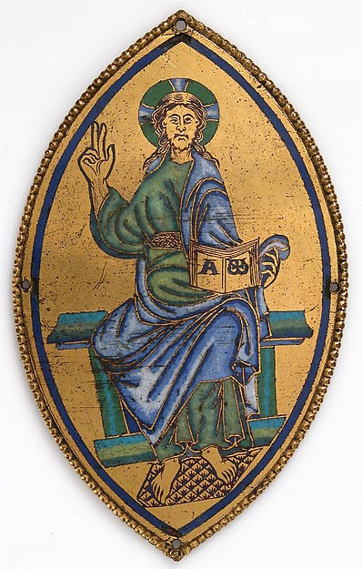 :Plaque with Christ in Majesty c1160–70-16x12"(A3) Poster