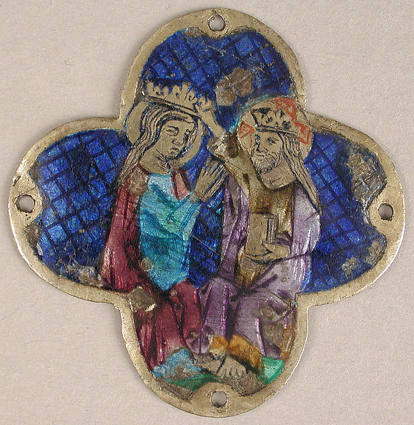 :Plaque with the Heavenly Coronation of the Virgin 14th cent-16x12"(A3) Poster