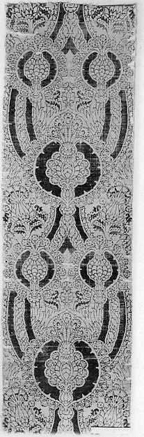 :Textile with Foliated Scroll and Pomegranate Motives 15th c-16x12"(A3) Poster