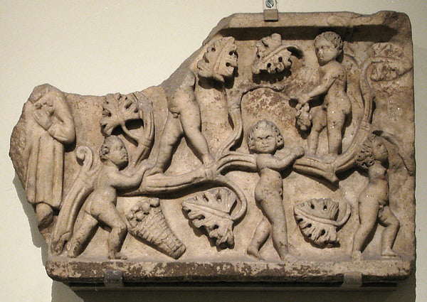 :Fragment of a Sarcophagus with Putti in a Grapevine 3rd–4th-16x12"(A3) Poster