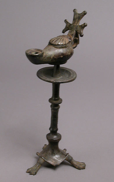 :Standing Lamp with a Cross on a Pricket Stand 4th–5th centu-16x12"(A3) Poster