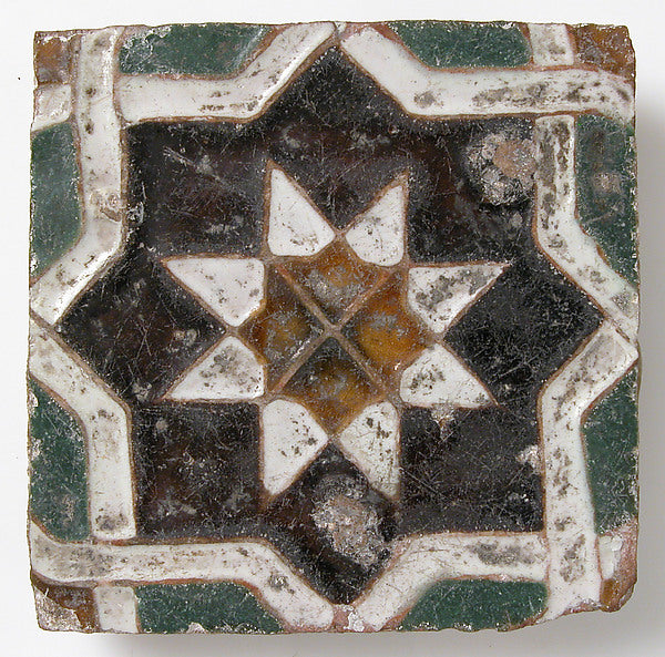:Tile with Geometric Design 16th century-16x12"(A3) Poster