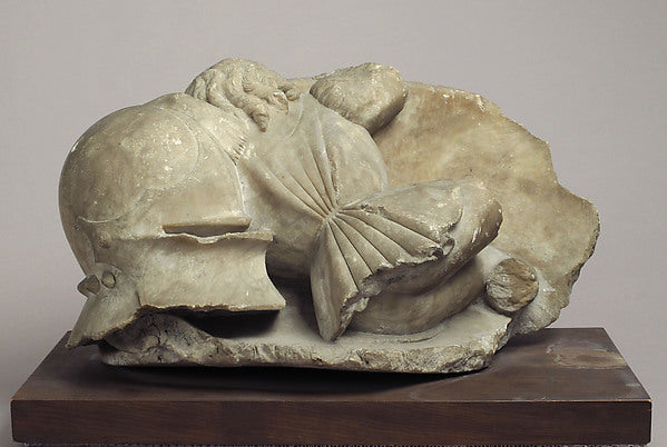 :Boy Mourner resting on Helmet and Shield late 15th century-16x12"(A3) Poster