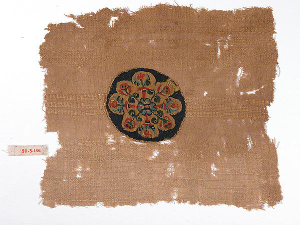 :Fragment with a Composite Floral Motif Roundel 5th–6th cent-16x12"(A3) Poster