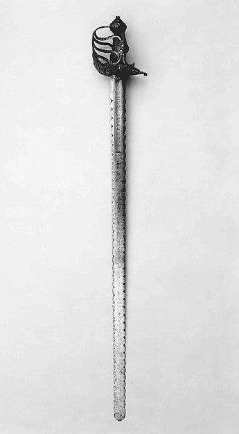 Basket-hilted Sword blade dated 1662, Poster Print Wall Art
