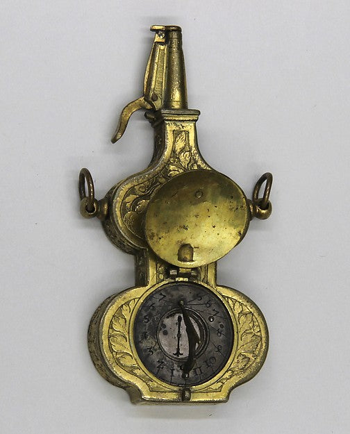 Priming Flask with Sundial and Compass late 16th cent, Poster Print Wall Art