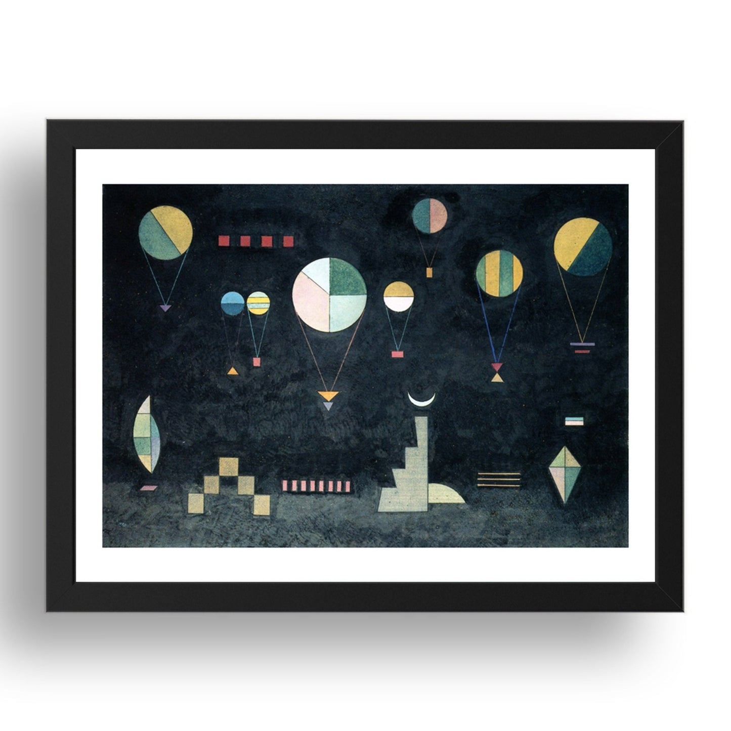 Shallow Deep 1930 by Wassily Kandinsky, 17x13" Frame