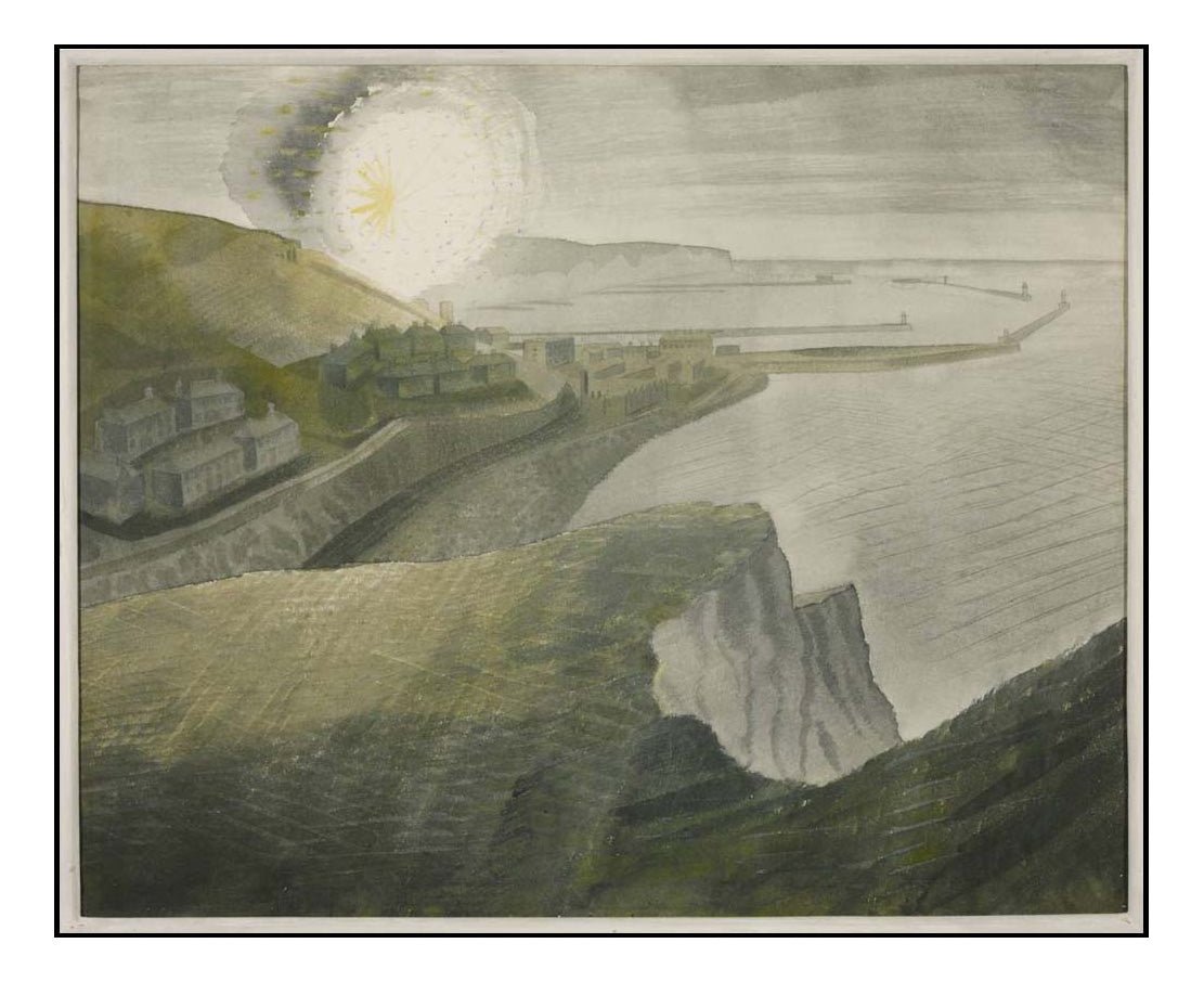 Shelling by Night English Channel 1941 - Captain Eric Ravilious, A4 size (8.27 × 11.69 inches) Poster
