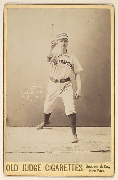 :Shreve Pitcher Indianapolis from the series Old Judge Cigarettes 1888, vintage artwork, 16x12"(A3) Poster Print