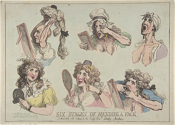 Six Stages of Mending a Face Dedicated with respect to the Ri, vintage art, A3 (16x12") Poster Print