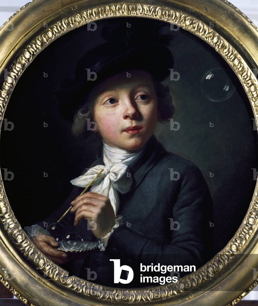 Soap Bubbles by Johann Melchoir Wyrsch, vintage art, modern poster print