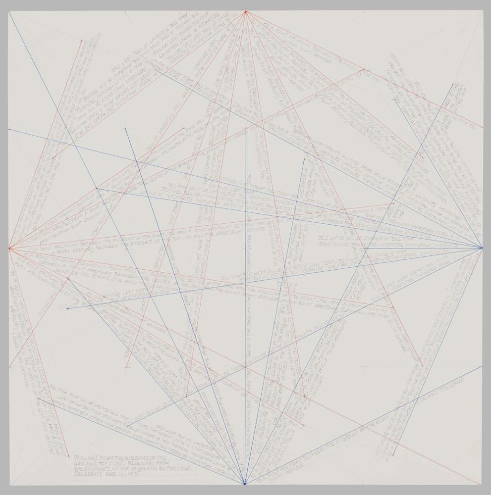 Sol LeWitt - Red Lines from the Midpoints, vintage art, modern poster print
