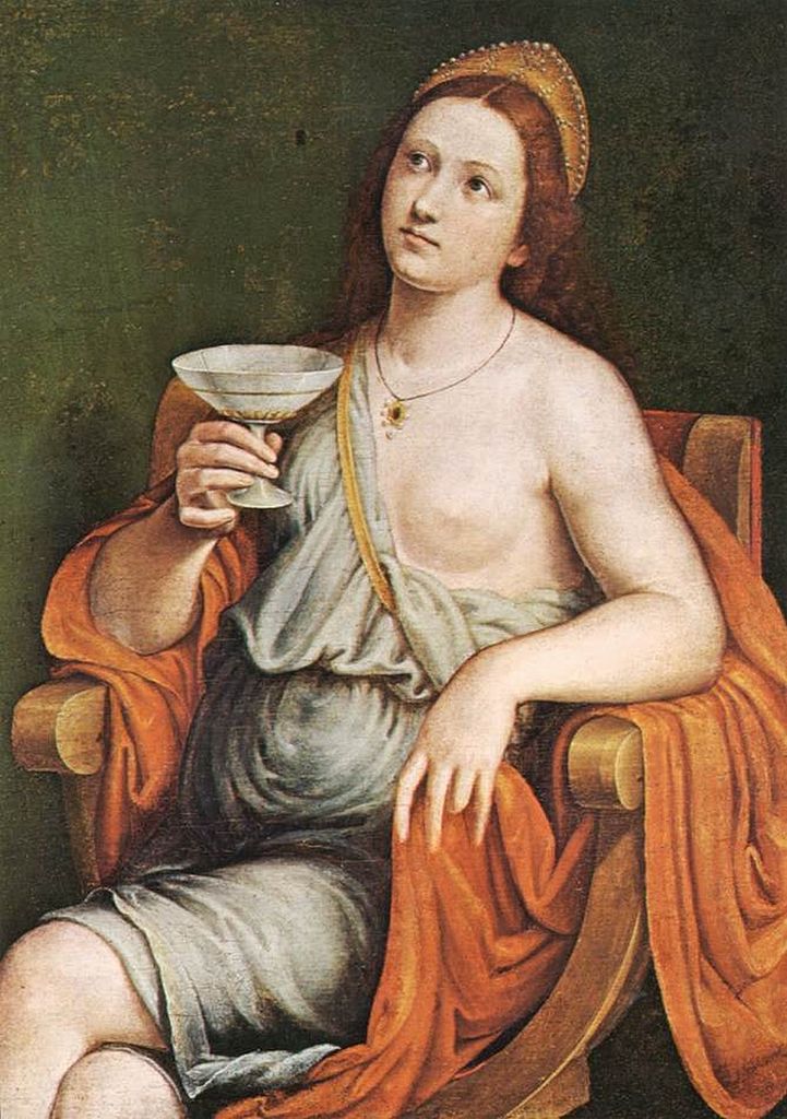 Sophonisba Drinking the Poison, vintage artwork by Giovanni Francesco Caroto, A3 (16x12") Poster Print