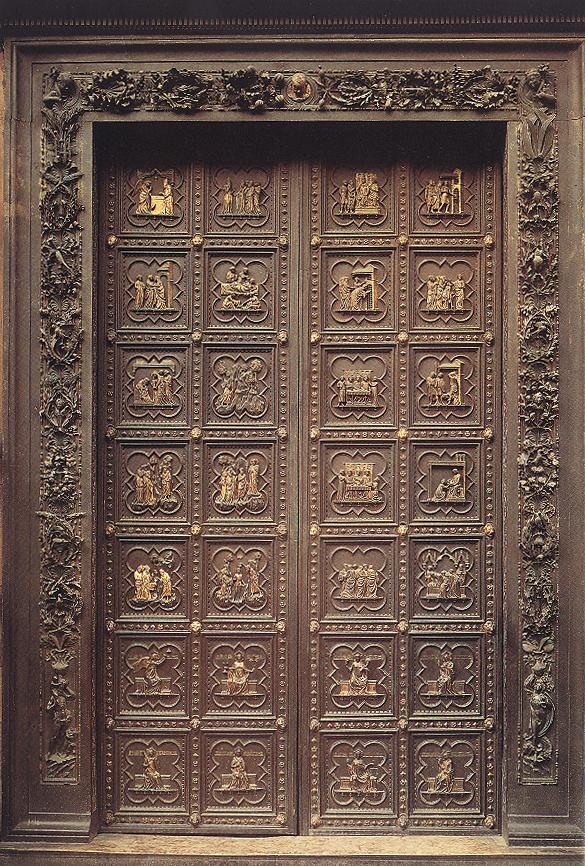 South Doors, vintage artwork by Andrea Pisano, 12x8" (A4) Poster
