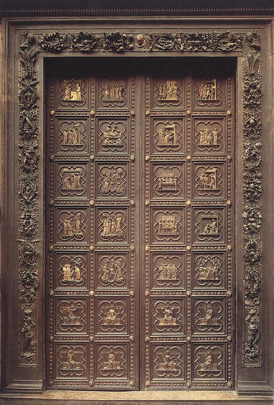 South Doors, vintage artwork by Andrea Pisano, 12x8" (A4) Poster