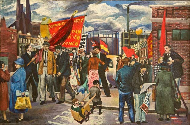 Spanish Civil War Demonstration at Battersea, London by Clive Branson-16x12"(A3) Poster