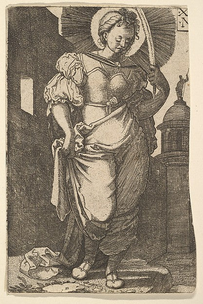 St. Barbara 1525-Nikolaus Hogenberg , vintage art, A3 (16x12") Poster Print