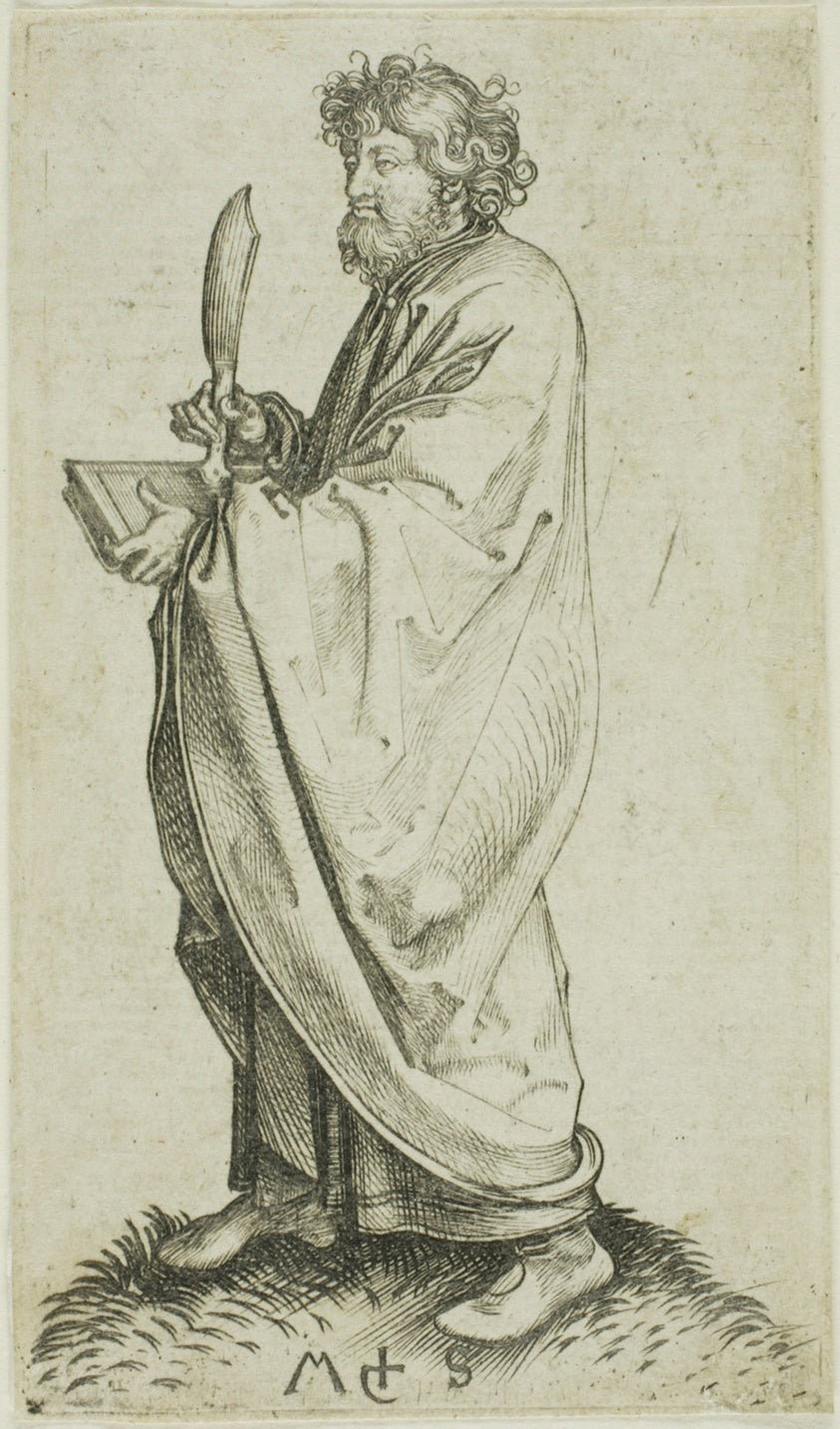 St. Bartholomew, from Apostles by Martin Schongauer, 23x16"( A2 size ) Poster Print