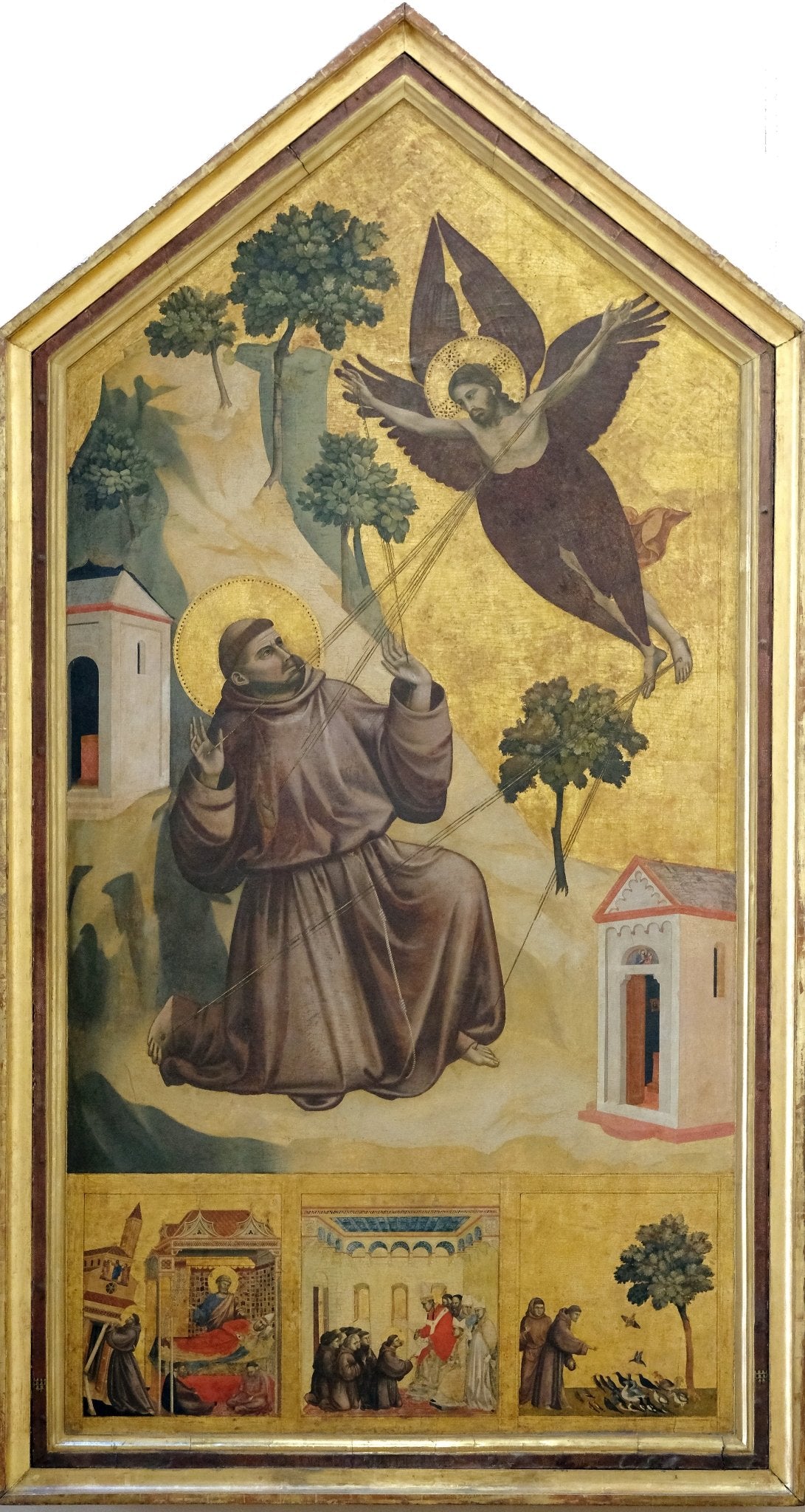 St. Francis Receiving the Stigmata by Giotto, vintage art, modern poster print