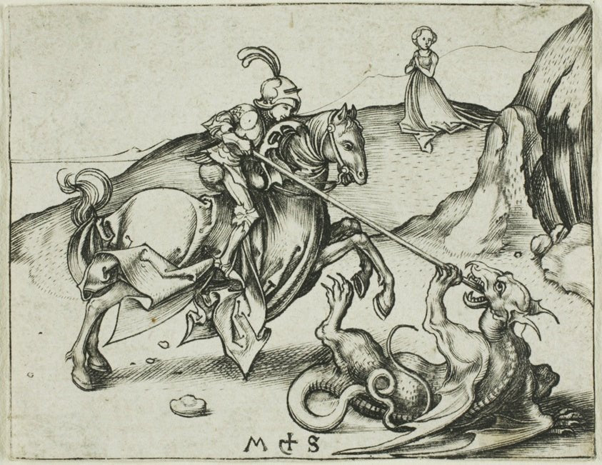 St. George by Martin Schongauer, 23x16"( A2 size ) Poster Print