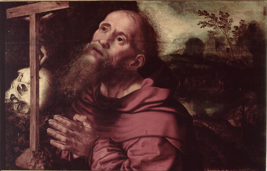 St. Jerome Praying, vintage artwork by Jan Sanders van Hemessen, A3 (16x12") Poster Print