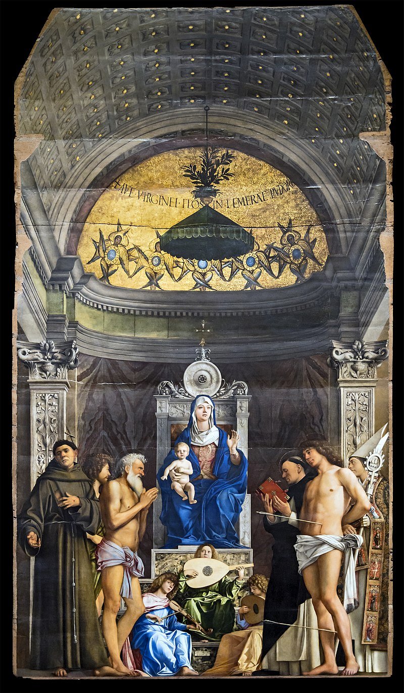 St. Job Altarpiece by Giovanni Bellini, vintage art, modern poster print