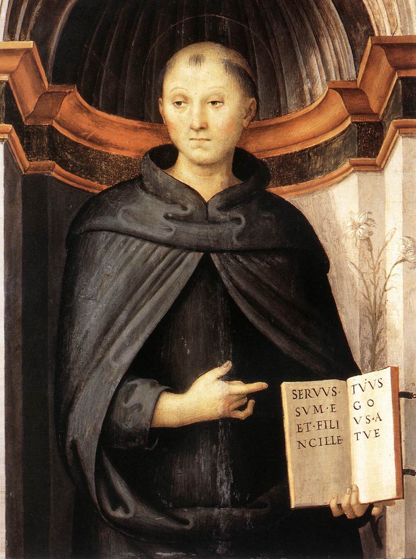 St Nicholas of Tolentino, vintage artwork by Perugino, A3 (16x12") Poster Print