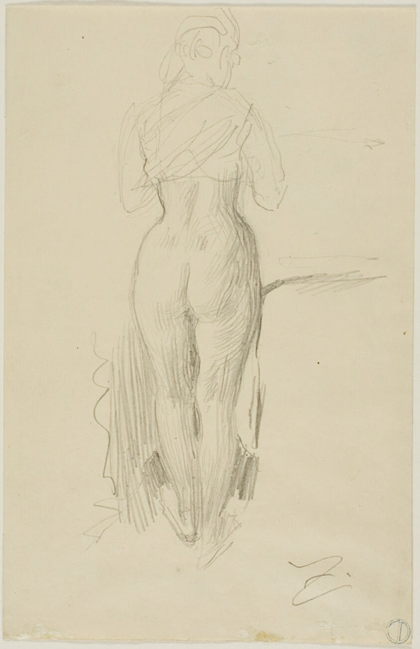 Standing Female Figure Seen from Behind by Anders Zorn, 23x16"( A2 size) Poster Print