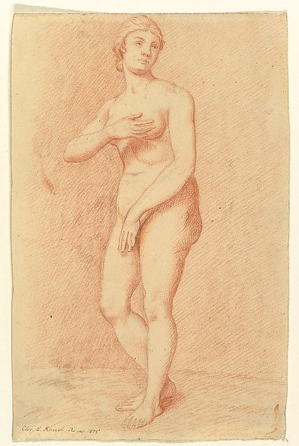 Standing Female Nude 1805-Christian Daniel Rauch , vintage art, A3 (16x12") Poster Print
