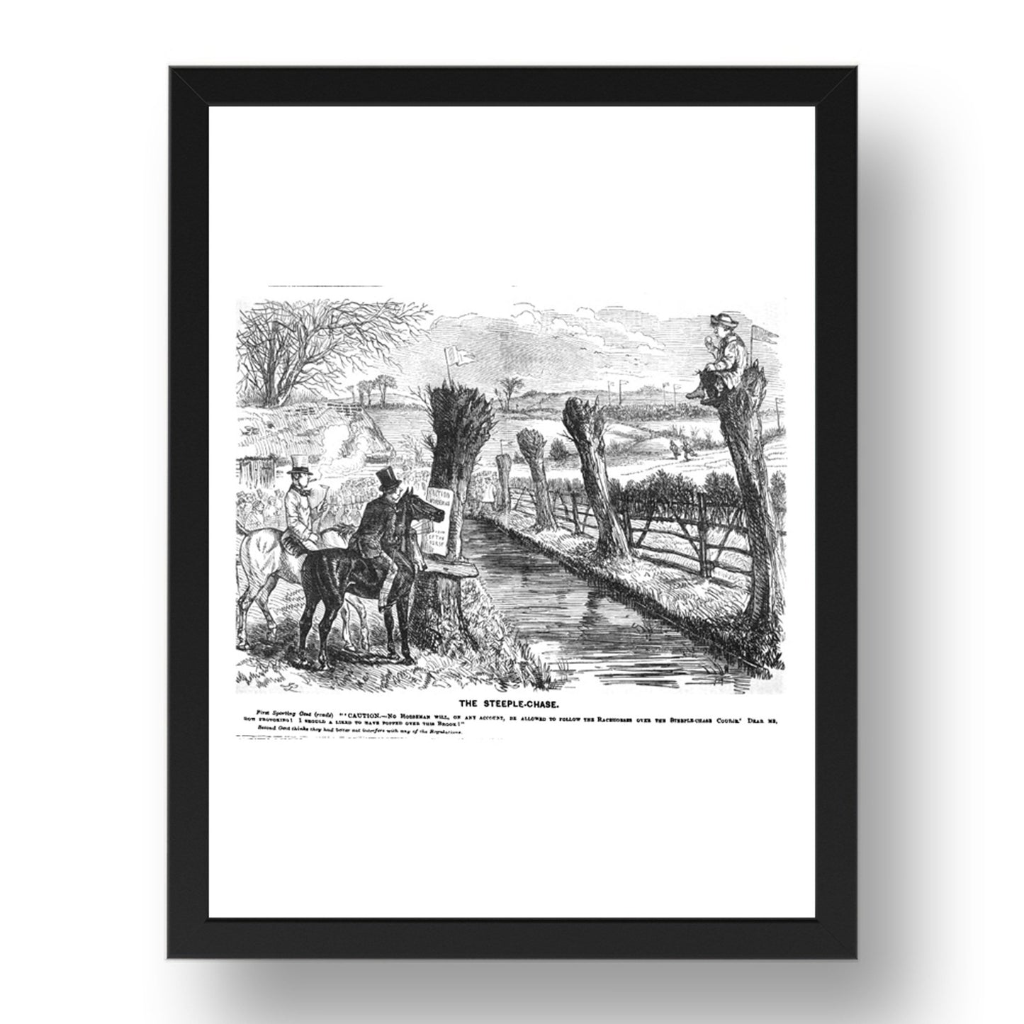 STEEPLE CHASE1855, vintage historic poster in 17x13"(A3) Frame