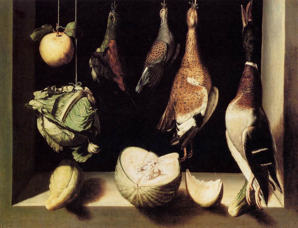 Still Life with Game Fowl, vintage artwork by Juan Sànchez Cotàn, A3 (16x12") Poster Print