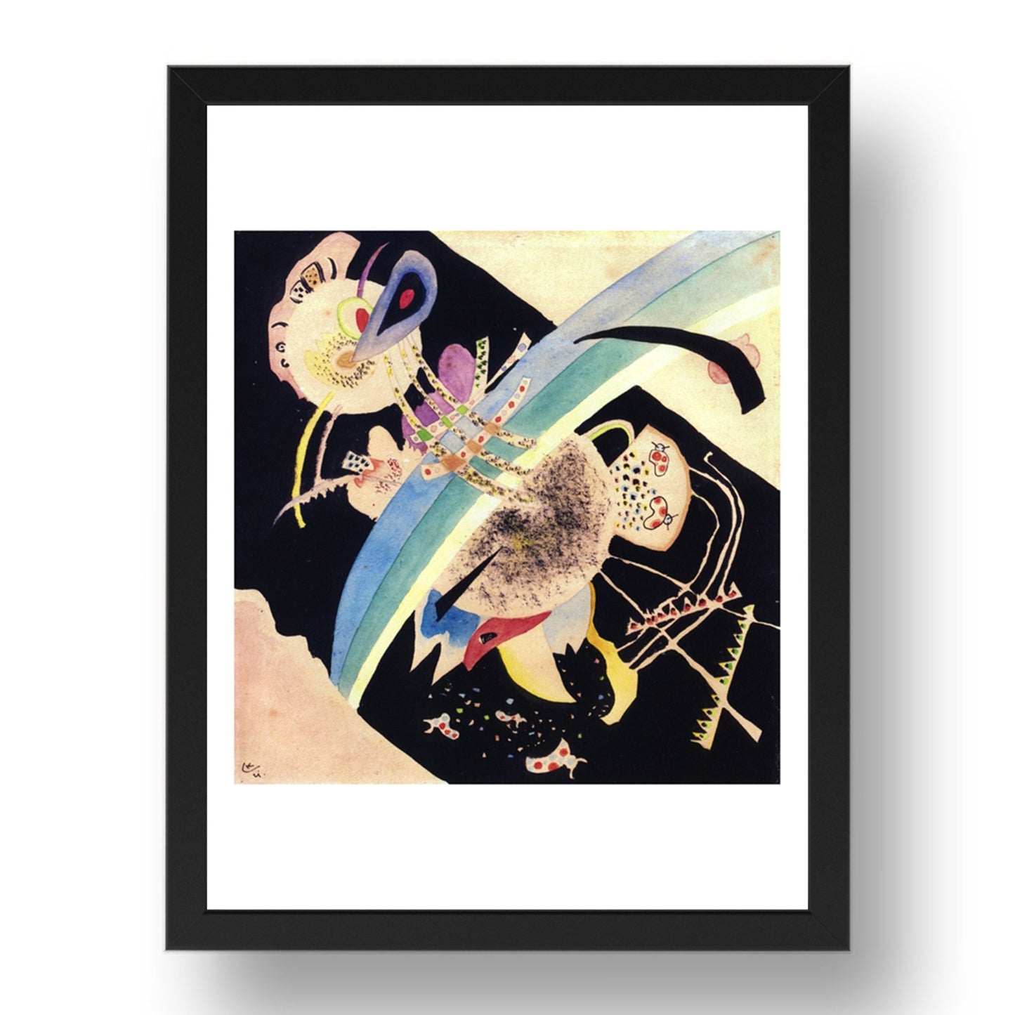 Study for Circles on Black 1921 by Wassily Kandinsky, 17x13" Frame