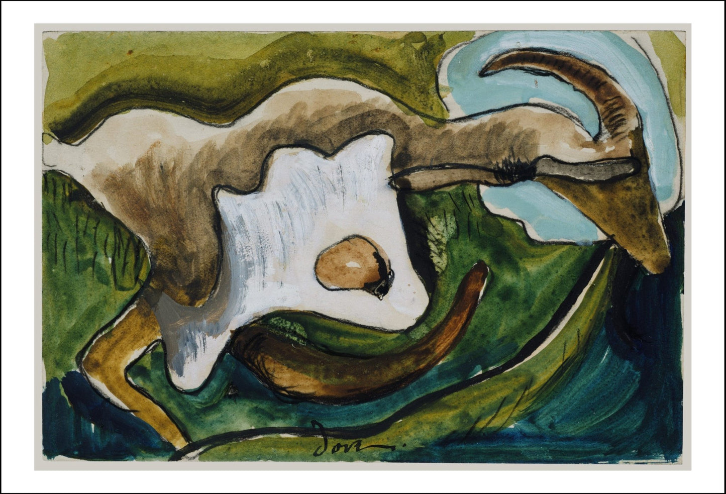 Study for Goat 1934 by Arthur Dove, vintage art, modern poster print
