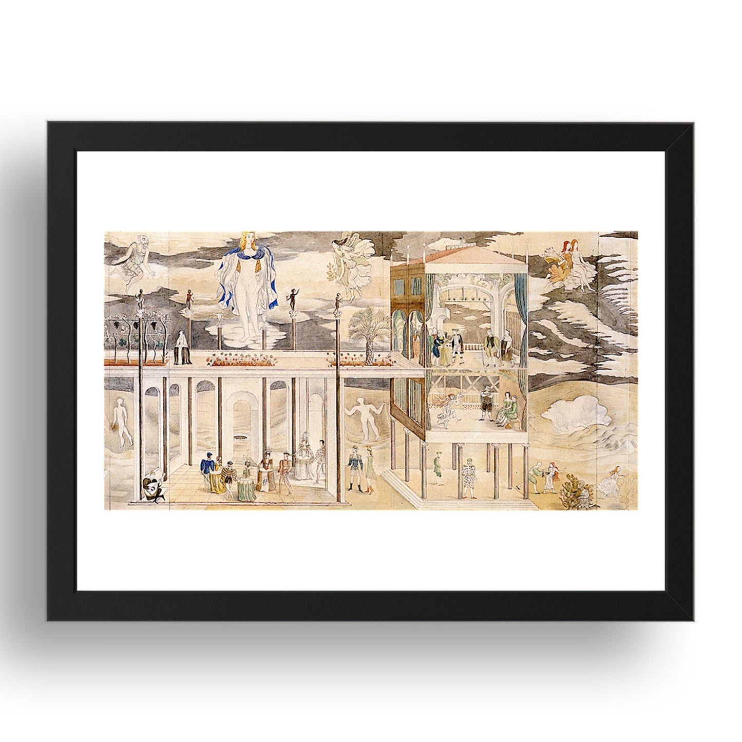 Study for Morley College Mural, 2, 1928 by Eric Ravilious, 17x13" Frame