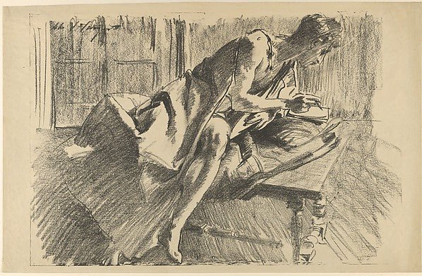 Study of a Young Man Drawing 1895-John Singer Sargent , vintage art, A3 (16x12") Poster Print