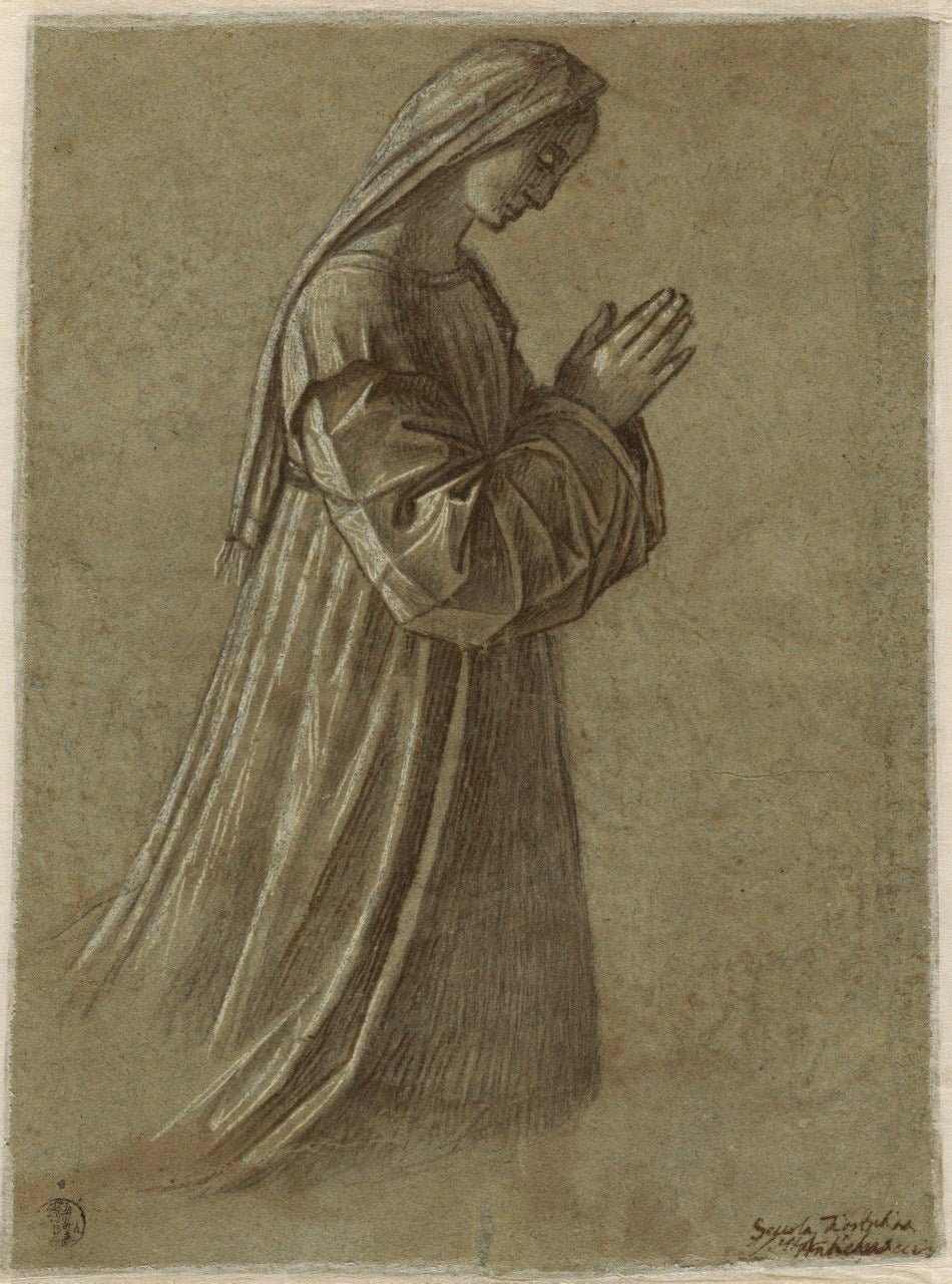 Study of the Virgin, vintage artwork by Vittore Carpaccio, A3 (16x12") Poster Print