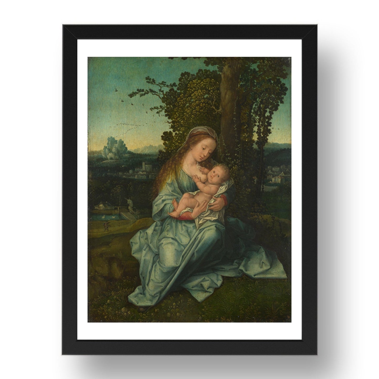 Style of Bernaert van Orley: The Virgin and Child in a Landscape, Poster in 17x13"(A3) Frame