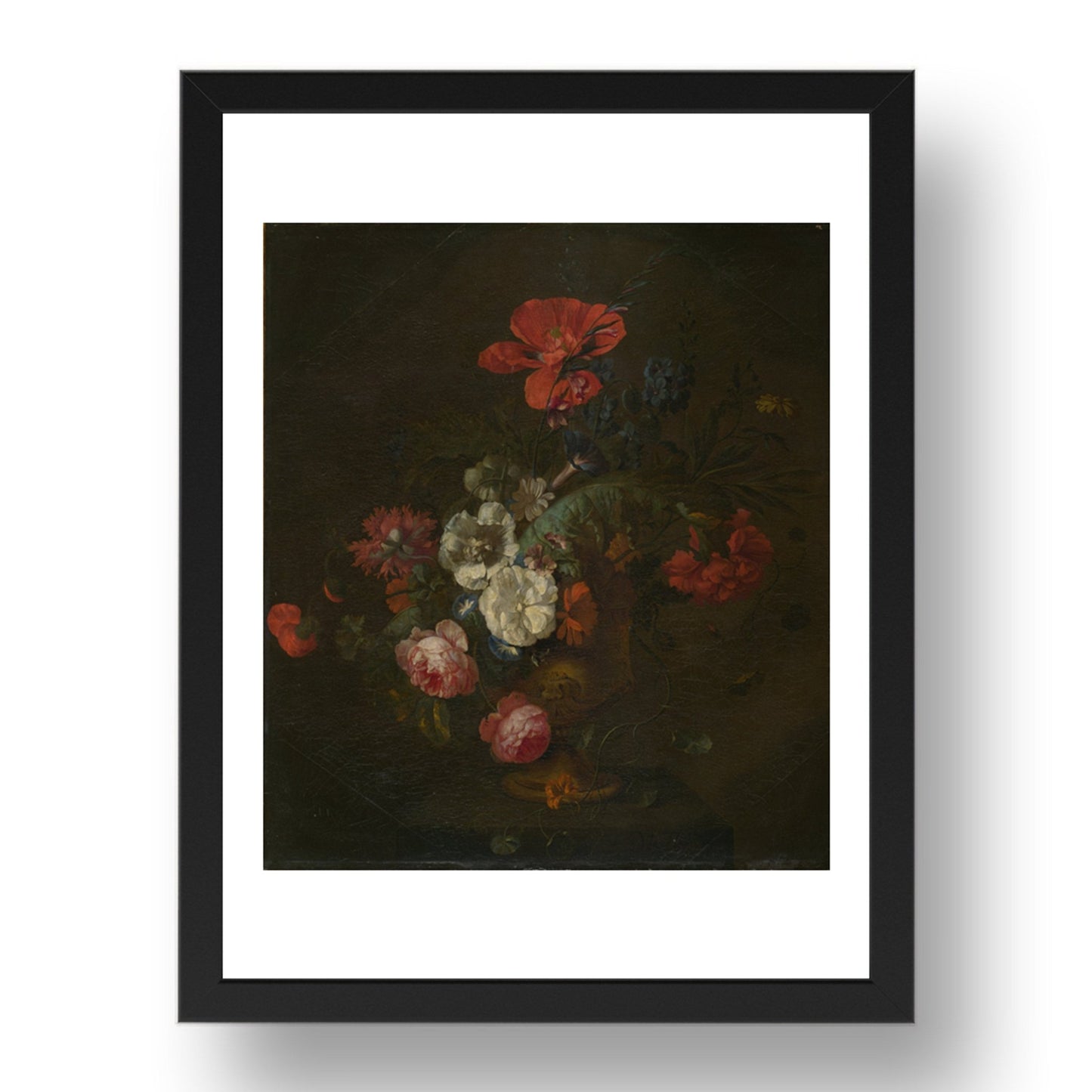 Style of Jan van Huysum: Flowers in a Stone Vase, Poster in 17x13"(A3) Frame