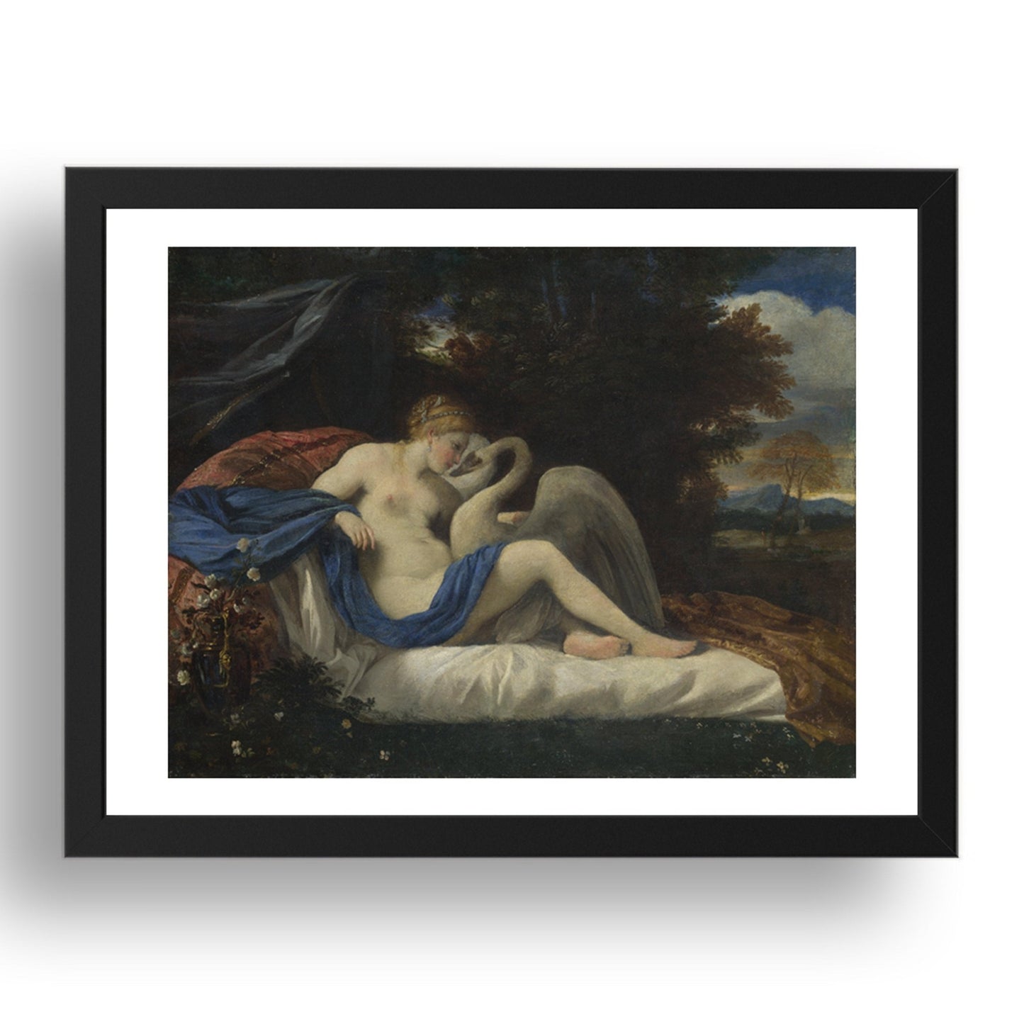 Style of Pier Francesco Mola: Leda and the Swan, Poster in 17x13"(A3) Frame