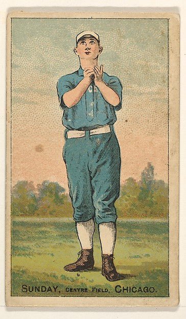 :Sunday Center Field Chicago from the Gold Coin series for Gold Coin Chewing Tobacco 1887, vintage artwork, 16x12"(A3) Poster Print