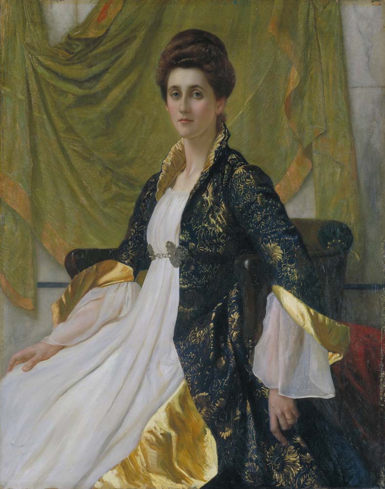 portrait of mrs ernest moon by Sir W. B. Richmond, 12x8" (A4) Poster