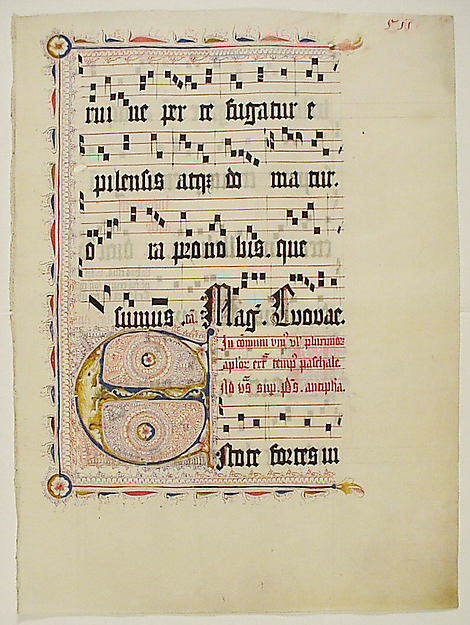 :Manuscript Leaf with Initial E from an Antiphonary second q-16x12"(A3) Poster