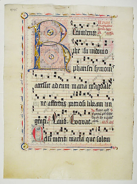 :Manuscript Leaf with Initial R from an Antiphonary second q-16x12"(A3) Poster