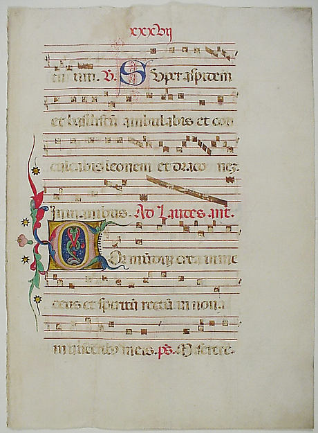 :Manuscript Leaf with Initial C from an Antiphonary 15th cen-16x12"(A3) Poster
