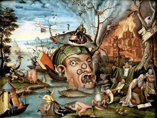 Temptation of St. Anthony., vintage artwork by Jan Mandijn, A3 (16x12") Poster Print