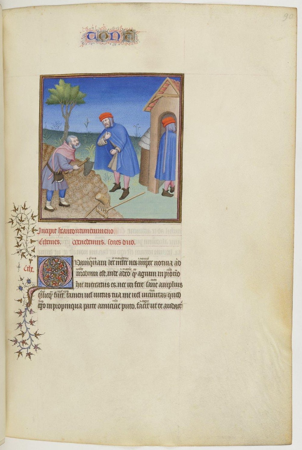 Terence des ducs : Scène de l'Heautontimoroumenos ou Le Bourreau de soi-même, acte I, scène 1, vintage artwork by Master of the , A3 (16x12") Poster Print