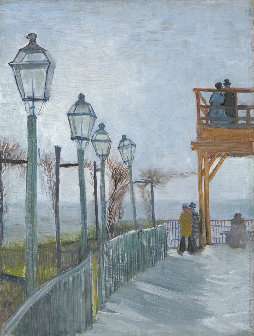 Terrace and Observation Deck at the Moulin de Blute-Fin, Montmartre by Vincent van Gogh, 23x16"( A2 size) Poster Print